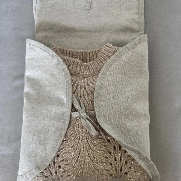 Brunello Cucinelli Cashmere Sequined Cropped Sweater XS - Picture 9 of 13